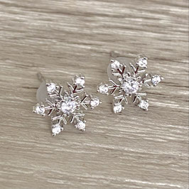 Ohrstecker, "Schneeflocken, silberfarben"