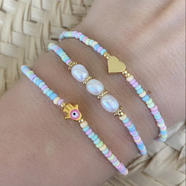 Mini Amband-Set, Herz, Fatimahand, Perlen