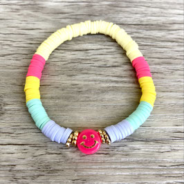 Katsuki-Armband "Smiley, pink, bunt"