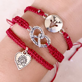 Makramee-Armband, Oktoberfest, rot