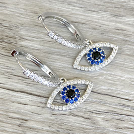 Creolen "Evil Eye, silberfarben"