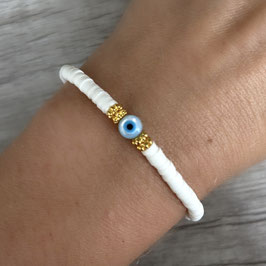 Katsuki Armband "Evil Eye, weiß"