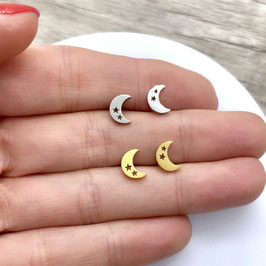 Ohrstecker, "Mond mit Sternchen"