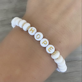 Katsuki Armband "Hope, weiß, gold"