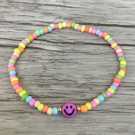1 Mini-Armband, Neon-Mix-Smiley