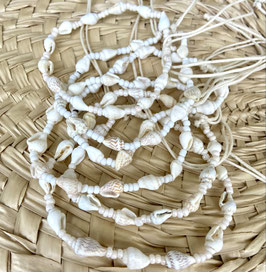 Fußkettchen, Mini- Muscheln, natur, Makramee