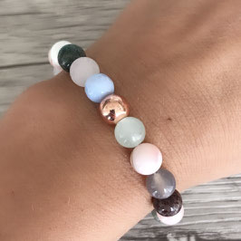 Halbedelstein-Armband "Rainbow" roségoldfarben