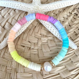 Katsuki Armband "Rainbow, Süßwasserperle, gold"