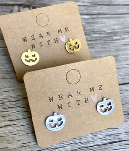 Ohrstecker, "Halloween, Kürbiskopf"