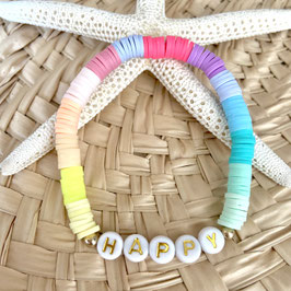Katsuki Armband "Rainbow, Wort, gold"