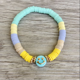 Katsuki-Armband "Smiley, türkis, bunt"