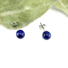 Ohrstecker Edelstahl mit Lapis Lazuli Perlen in 3 Größen