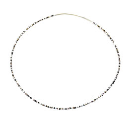 Halskette Delica Perlen  weiß grau schwarz handgefertigt