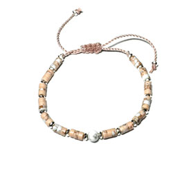Armband mit Edelstein Walzen und Rondellen aus Achat, Hämatit, Howlith