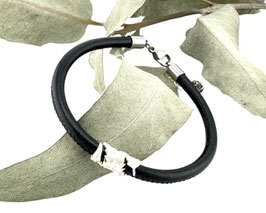 Armband aus Nappaleder mit 925 Silber Blatt