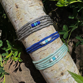 Armband aus Habotaiseide 5-fach mit Miyuki Perlen in verschiedenen Farben