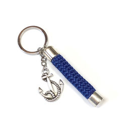 Schlüsselanhänger Segelseil blau mit Ankerkette