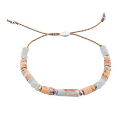 Armband mit Edelstein Walzen und Rondellen aus Achat und Amazonit