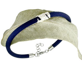 Armband aus echter Seide mit 925 Silber Blatt