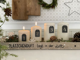 Adventstablett "Jule" mit 4 Zahlen-Metallhänger