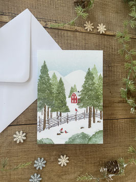 Klappkarte "Winterglück" - DIN A6 mit Kuvert weiß