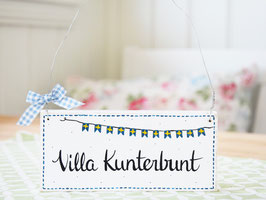 Holzschild "Lillemor" - *Villa Kunterbunt* - reserviert für Corinna