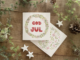 Klappkarte "God Jul" mit Kuvert