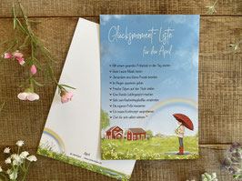 Große Postkarte "Glücksmoment-Liste April"