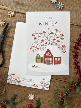 Große Postkarte "HALLO WINTER"