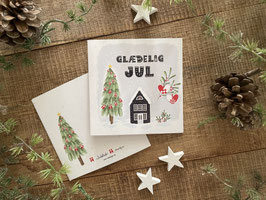 Klappkarte "Juletid" mit Kuvert