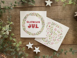 Klappkarte "Glædelig Jul " mit Kuvert