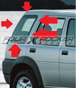 VETRO CRISTALLO FISSO CARROZZERIA POSTERIORE VERDE  LAND ROVER FREELANDER 1'serie 3 PORTE 98>06