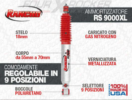 AMMORTIZZATORE +6cm RANCHO 9000 XL per JEEP WRANGLER YJ