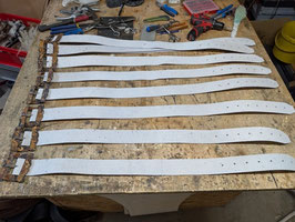 Gürtel Hellgrau 6 cm Antik Schnalle