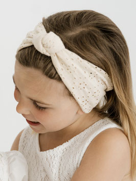 Haarknoten creme  Broderiejersey