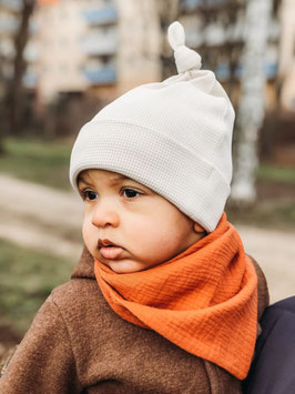 Beanie Waffeljersey helles creme
