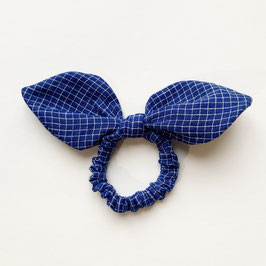 Bow Scrunchie electric blue check