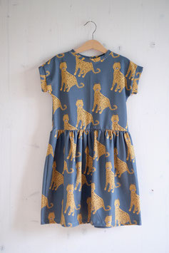 Jerseykleid Leopard blau