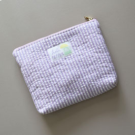 quilted Pouch stripes lilac