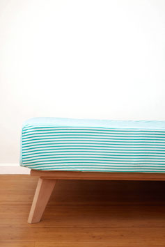 Fixleintuch Junior turquoise stripes