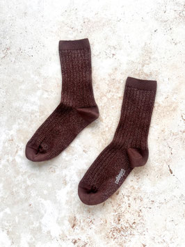Glitzer Socken chocolat au lait
