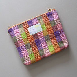 quilted Pouch check multi orange
