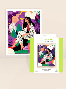 Tapisserie-Stickset "Frau mit Schmetterling"