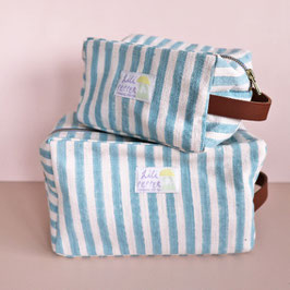 Blockprint Necessaire *stripe rose blue*