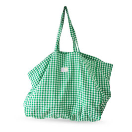 Baumwolltasche check green