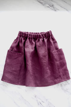 Leinenrock mit Taschen grape