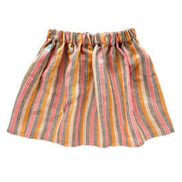 Leinenrock stripes pink/orange