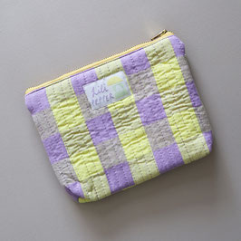 quilted Pouch check lemon purple