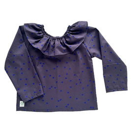 Volantbluse dunkelblau