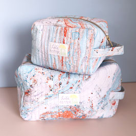 Pouch quilted Box marble blue